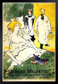 L Artisan Moderne Toulouse Lautrec Doctor Vintage Illustration Art Deco Vintage French Wall Art Nouveau French Advertising Vintage Poster Print Art Nouveau Decor Black Wood Framed Poster 14x20