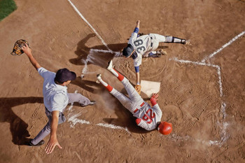 Umpire Signaling Baseball Player Safe Photo Photograph Cool Wall Decor Art Print Poster 36x24