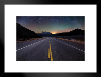 Hurricane Pass Road Stars Grand Teton National Park Wyoming Matted Framed Wall Decor Art Print 20x26