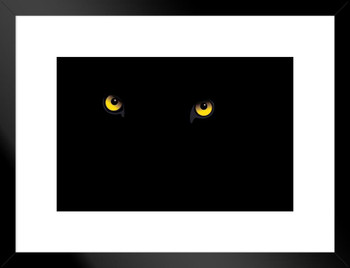 Black Leopard Eyes Yellow Focus Leopard Pictures Wall Decor Jungle Animal Pictures for Wall Posters of Wild Animals Jungle Leopard Print Decor Animal Wall Decor Matted Framed Wall Decor Art Print 20x26