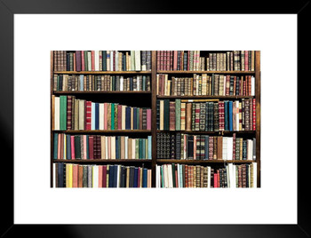 Old books in a library Matted Framed Wall Decor Art Print 20x26