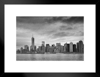 Manhattan in black & white Matted Framed Wall Decor Art Print 20x26