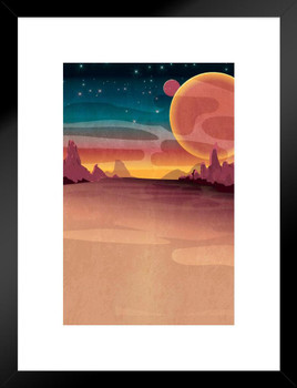 Mars or outerspace scene Matted Framed Wall Decor Art Print 20x26