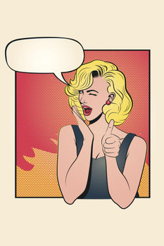 Satisfied Blonde Saying Ok Thick Paper Sign Print Picture 8x12