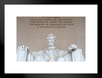 Lincoln Statue Abraham Lincoln Memorial in Washington D.C. Matted Framed Wall Decor Art Print 20x26