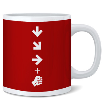 Street Fighter Combo Hadouken Red Coffee Mug Video Games Tea Cup Gamer Merch Game Room Cool Ceramic Fighting Arcade Mugs Travel Iconic Gaming Mugs Birthday Christmas Teens and Kids Friends Gift