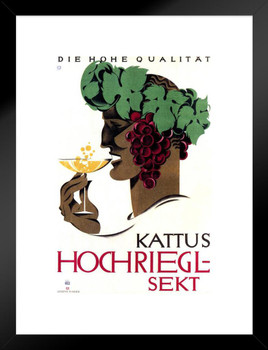Kattus Hochriegl Sekt Vintage Illustration Art Deco Liquor Vintage French Wall Art Nouveau Booze Poster Print French Advertising Vintage Art Prints Matted Framed Wall Decor Art Print 20x26