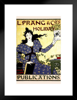 L Prang Co Holiday Publications Book Vintage Illustration Art Deco Vintage French Wall Art Nouveau French Advertising Vintage Poster Prints Art Nouveau Decor Matted Framed Wall Decor Art Print 20x26