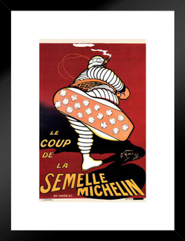 La Coup De La Semelle Michelin Tire Vintage Illustration Travel Art Deco Vintage French Wall Art Nouveau French Advertising Vintage Poster Prints Art Nouveau Matted Framed Wall Decor Art Print 20x26