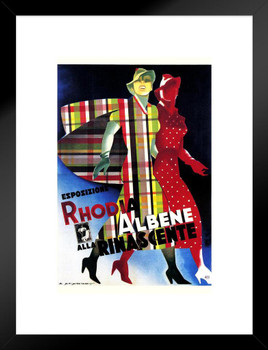 Rhodia Albene Rinascente Italian Fashion Vintage Illustration Art Deco Vintage French Wall Art Nouveau French Advertising Vintage Poster Print Art Nouveau Decor Matted Framed Wall Decor Art Print 20x26