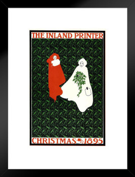 The Inland Printer Christmas 1895 Vintage Illustration Art Deco Vintage French Wall Art Nouveau French Advertising Vintage Poster Prints Art Nouveau Decor Matted Framed Wall Decor Art Print 20x26