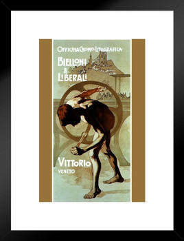 Vittorio Veneto Bielloni Liberali Vintage Illustration Travel Art Deco Vintage French Wall Art Nouveau French Advertising Vintage Poster Print Art Nouveau Decor Matted Framed Wall Decor Art Print 20x26