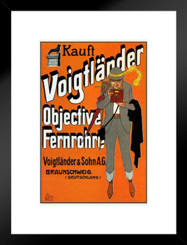 Kauft Voigtlander Camera Vintage Illustration Travel Deutshland Art Deco Eclectic Advertising French Wall Vintage Art Nouveau 1920 Matted Framed Wall Decor Art Print 20x26