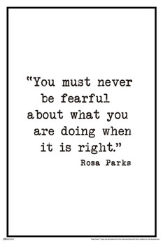 Rosa Parks Never Be Fearful Motivational Quote Racial Justice Activist Cool Wall Decor Art Print Poster 16x24