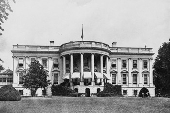 Laminated Antique photograph of Worlds famous sites White House Washington DC Photo Poster Dry Erase Sign 12x18
