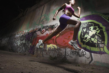 Woman Running Mid Air Photo Photograph Cool Wall Decor Art Print Poster 36x24
