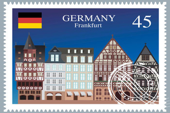 Frankfurt Germany Tourist Travel Stamp Cool Wall Decor Art Print Poster 36x24