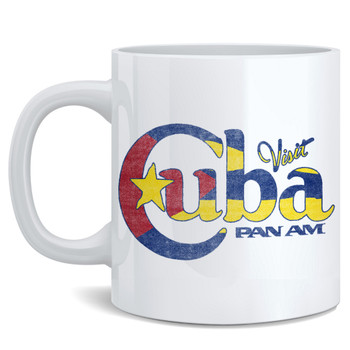 Pan Am Officially Licensed Visit Cuba Travel Logo Panam Airways Travel Coffee Mug Tea Cup Fun Novelty Gift 12 oz