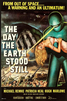 The Day The Earth Stood Still 1951 Retro Vintage 50s Science Fiction Movie Alien Invasion UFO Robot Space Classic SciFi Movie Memorabilia Cool Wall Decor Art Print Poster 24x36