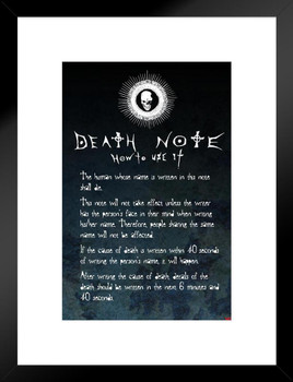 Death Note Anime Poster Anime Merch for Room Decor Aesthetic Bedroom Dorm Decor for Teens and Boys Anime Manga Series Wall Poster Cool Birthday Poster Matted Framed Wall Decor Art Print 20x26