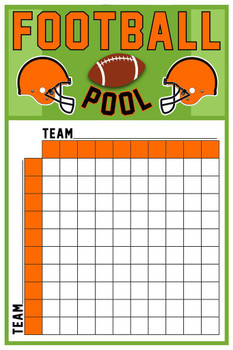 Orange Football Squares Board 100 Party Decorations 2023 Pool Board Blocks Supplies Super Large Boxes Betting Game Bowl Score Themed Decor Cool Wall Decor Art Print Poster 16x24