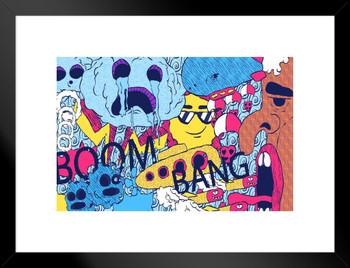 Funny Abstract Poster Cartoon Illustration Boom Bang Photo Photography Picture Office Room Home Decor Decorations Modern Aesthetic Artistic Creative Doodle Matted Framed Wall Decor Art Print 20x26