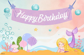 Laminated Happy Birthday Banner Princess Theme Wall Art Photo Backdrop Baby  Girl Party Decorations Supplies Colorful Kids Reusable Photobooth Castle  Background Gift Poster Dry Erase Sign 16x24 - Poster Foundry