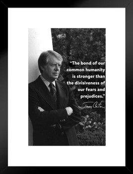 Jimmy Carter Inspirational Quote Room Home Decor Living Room Wall Art Aesthetic Motivational Poster Black and White Photo Prints Politician Photograph Matted Framed Art Wall Decor 20x26