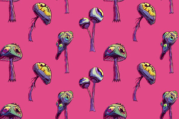 Eye Mushroom Poster Trippy Psychedelic Photo Photography Picture Office Room Home Decor Decorations Modern Aesthetic Cartoon Illustration Stoner Graphic Fantasy Cool Wall Art Print Poster 16x24