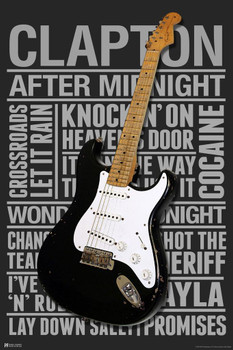 Eric Clapton Songs with Iconic Guitar Wall Art Poster for Home Decor Office Living Room Retro Vintage Music 80s Rock Wall Hanging Art Gift for Music Lovers Cool Wall Decor Art Print Poster 24x36