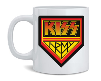 Kiss Army Band Ceramic Coffee Mug Tea Cup Glass Glasses Fun Novelty Gift 12 Oz Ounces Birthday Christmas Wedding Hot Cold Beverage Souvenir Memorabilia