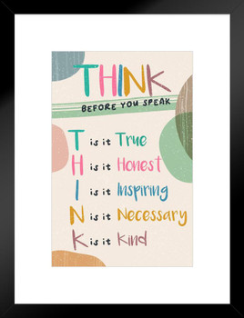 Think Poster Classroom Boho Decor Matted Framed Wall Decor Art Print 20x26