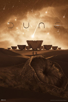 Dune Movie Poster Sandworm Spice Mining Planet Arrakis Official Merchandise 2021 Movie Merch Denis Villeneuve Film Frank Herbert Book Series It Begins Cool Wall Decor Art Print Poster 16x24