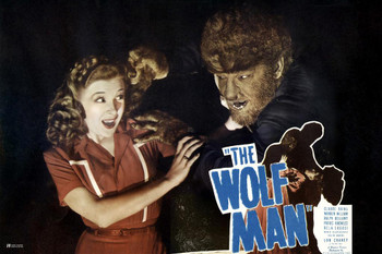 The Wolf Man Retro Vintage Horror Movie Poster Horror Movie Merchandise Horror Decor Classic Monster Spooky Scary Halloween Decorations Werewolf Wolfman Cool Wall Decor Art Print Poster 16x24