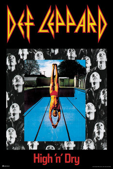 Laminated Def Leppard High and Dry Album Cover Heavy Metal Music Merchandise Retro Vintage 80s Aesthetic Band Poster Dry Erase Sign 16x24