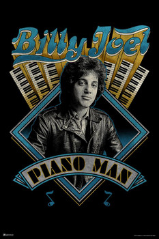 Laminated Billy Joel Piano Man Classic Rock Music Merchandise Retro Vintage 70s 80s Concert Tour Poster Dry Erase Sign 16x24