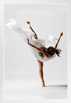 Girl dancing White Wood Framed Poster 14x20