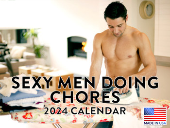 Sexy Men Doing Chores Calendar 2024 Monthly Wall Calender 12 Month