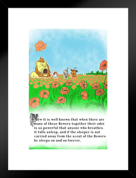 Book L Frank Baum First Edition Artwork Poppy Fields Quote Dorothy Scarecrow Tin Man Cowardly Lion Library Classroom Decor Retro Vintage Matted Framed Art Wall Decor 20x26