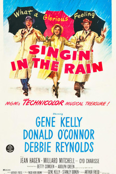 Laminated Singin In The Rain 1952 Retro Vintage Movie Poster Musical Film Movie Theater Decor Gene Kelly Debbie Reynolds Broadway Musical Classic Hollywood Movie Poster Dry Erase Sign 12x18