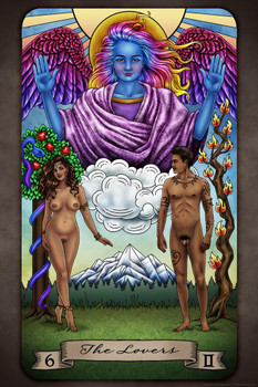 The Lovers Tarot Card by Brigid Ashwood Luminous Tarot Deck Major Arcana Witchy Decor New Age Diversity Cool Wall Decor Art Print Poster 24x36