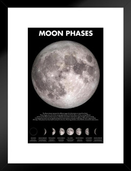 Moon Phase Poster Space Decor Matted Framed Wall Decor Art Print 20x26