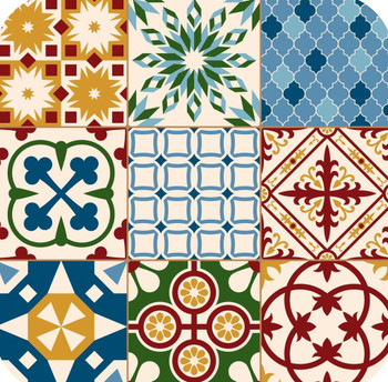 Vintage Antique Multi Color V2 Mosaic Moroccan Pattern Premium Drink Coaster Resin With Cork Backing Vintage Antique Multi Color V2 Mosaic Moroccan Pattern Premium Drink Coaster Resin With Cork Backing