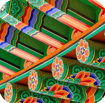 San Antonio Texas Korean Dancheong Building Architectural Detail Premium Drink Coaster Resin With Cork Backing San Antonio Texas Korean Dancheong Building Architectural Detail Premium Drink Coaster Resin With Cork Backing