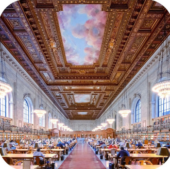 New York City Public Library Rose Reading Room Premium Drink Coaster Resin With Cork Backing New York City Public Library Rose Reading Room Premium Drink Coaster Resin With Cork Backing
