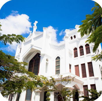 Key West Florida St Pauls Episcopal Church Premium Drink Coaster Resin With Cork Backing Key West Florida St Pauls Episcopal Church Premium Drink Coaster Resin With Cork Backing