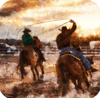 Ranch Life Cowboys And Horses Rodeo V5 Premium Drink Coaster Resin With Cork Backing Ranch Life Cowboys And Horses Rodeo V5 Premium Drink Coaster Resin With Cork Backing