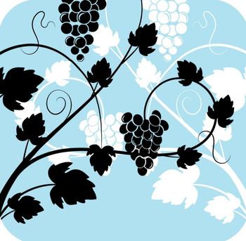 Grapes And Wine Pattern In Light Blue Black And Black V1 Premium Drink Coaster Resin With Cork Backing Grapes And Wine Pattern In Light Blue Black And Black V1 Premium Drink Coaster Resin With Cork Backing