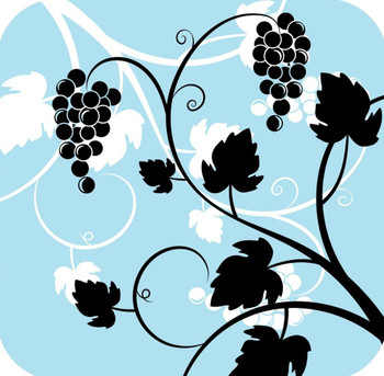 Grapes And Wine Pattern In Light Blue Black And Black V6 Premium Drink Coaster Resin With Cork Backing Grapes And Wine Pattern In Light Blue Black And Black V6 Premium Drink Coaster Resin With Cork Backing