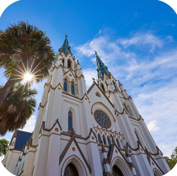 Savannah Georgia Cathedral Basilica Of Saint John The Baptist Premium Drink Coaster Resin With Cork Backing Savannah Georgia Cathedral Basilica Of Saint John The Baptist Premium Drink Coaster Resin With Cork Backing